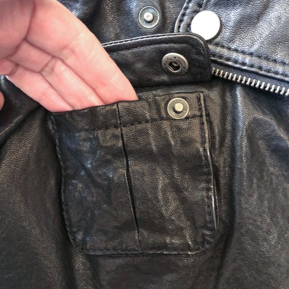 BEBE Genuine Leather Moto Style Jacket Black Size S - Picture 5 of 16
